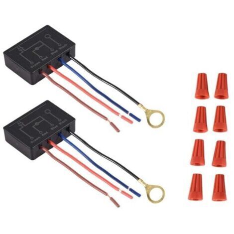 Pair Lot 2 Interrupteurs Tactiles Variateur Intensité LED Ampoules Module Commande avec Capuchons Câblage