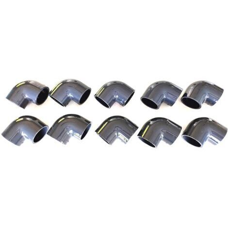 Pair - Lot de 10 Coudes 90° 50mm PVC Pression Piscine et arrosage 5cm 50mm-JUSCH