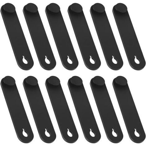 Pair Lot de 12 attaches de câble en caoutchouc pour moto, voiture, produit mécanique, câble de chargeur domestique, 57 x 12 mm, noir