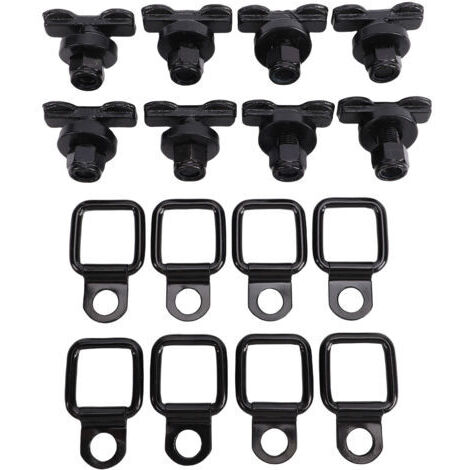 Pair - Lot de 16 goujons filetés à double œillet avec anneau d'ancrage pour plateau de camion, remorque, pick-up, camping-car, quad, acier haute résistance, capacité de charge de 2722 kg (6000 lb)