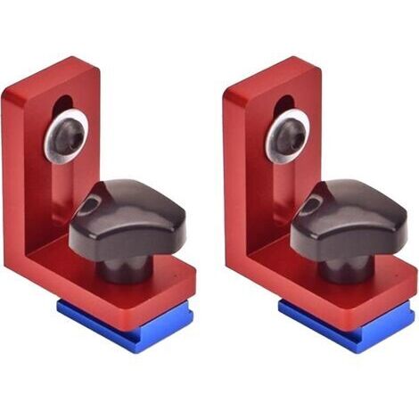 Pair Lot de 2 butées de rail de guidage Stop, butée de rail de guidage type 30, butée de rail de guidage en T, Mitre Track Stop pour rails en T, butée coulissante pour travail du bois, butée de voie