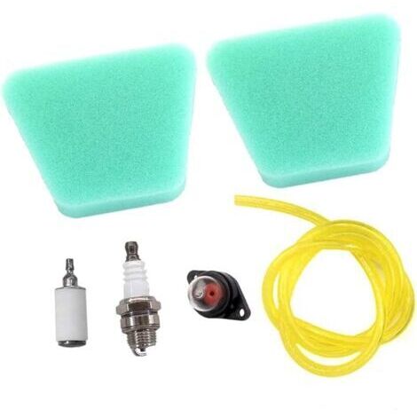 Pair Lot de 2 filtres à air pour Partner 350 351 370 371 390 420 Poulan 2050 2115 2150 avec bougie d'allumage Primer Pompe Filtre à essence