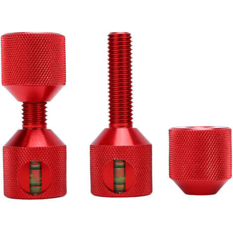 Pair - Lot de 2 goupilles à deux trous de 1-1/8 po en alliage d'aluminium, goupilles d'alignement à bride à 2 trous avec niveau intégré, finition anodisée rouge.