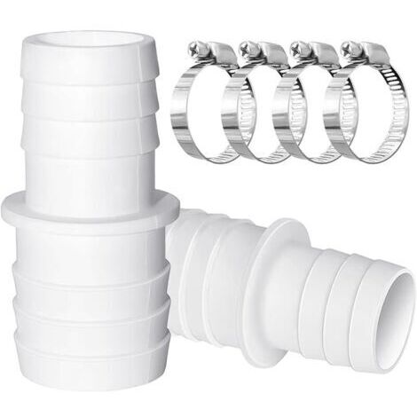 Pair Lot de 2, raccords de tuyau, avec colliers de serrage,adaptateur de tuyau de piscine (2 x 32 mm)