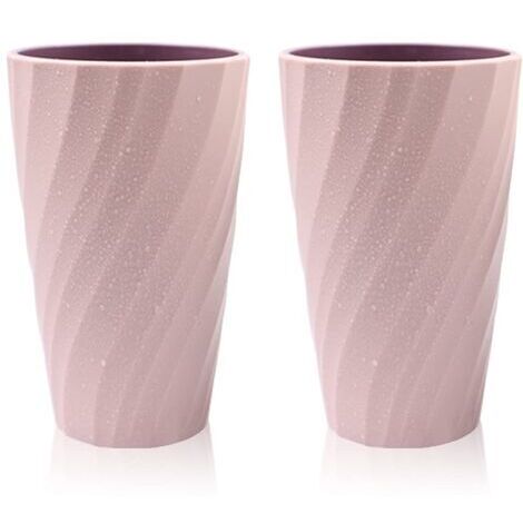 Pair - Lot de 2 tasses de salle de bain incassables avec brosse à dents douce et durable (rose)