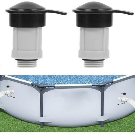 Pair Lot de 2 valves de buse d'air de piscine et bouchon de valve de buse d'air Repl. 12363 12373 - Accessoires de piscine pour piscine hors-sol  26719MW, 26719W, 26733EH, 26735EH
