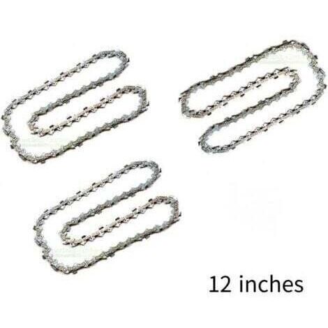 pair Lot de 3 Chaîne de Tronçonneuse pour Guide-Chaîne de 12\" (30 cm), 45 Maillons d'Entraînement, Compatibles avec Dolmar, Echo, Bosch, Einhell et autres