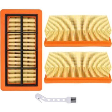 Pair Lot de 3 filtres plissés plats KFI 7420 pour Kärcher AD2, AD2 Battery, AD4 Premium, AD3 Premium, AD3, AD 3.200, AD 3.000, filtre de rechange pour aspirateur à cendres et poussières