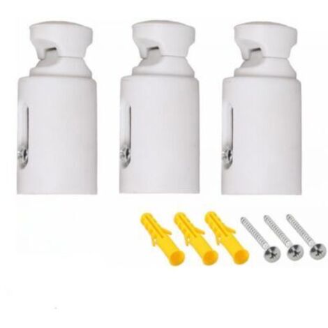 Pair Lot de 3 supports muraux pour radiateurs – Acier robuste – Espacement réglable 75-95mm – Pour radiateurs droits et incurvés