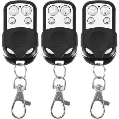 Pair Lot de 3 télécommandes universelles, à Code Fixe, avec fréquence de 433,92 MHz, pour Portail Automatique
