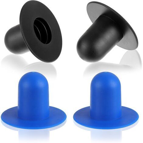 Pair Lot de 4 Bouchons de Piscine,Bouchons de Remplacement de Piscine, Bouchons de Trou de Filtre de Pompe de Filtration, adaptés  et  (2 Noirs + 2 Bleus)