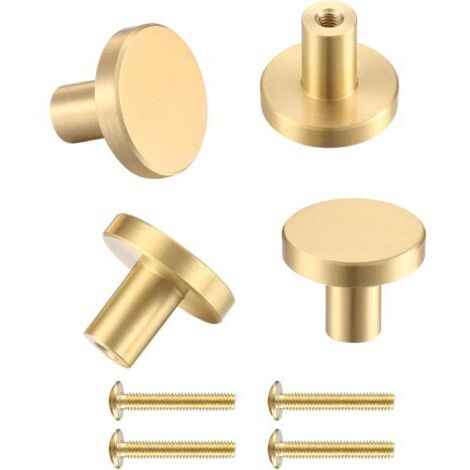 Pair - Lot de 4 boutons et poignées de porte, poignées de porte de placard à trou unique, petits boutons de porte à tirer avec vis pour tiroir, armoire, armoires, porte