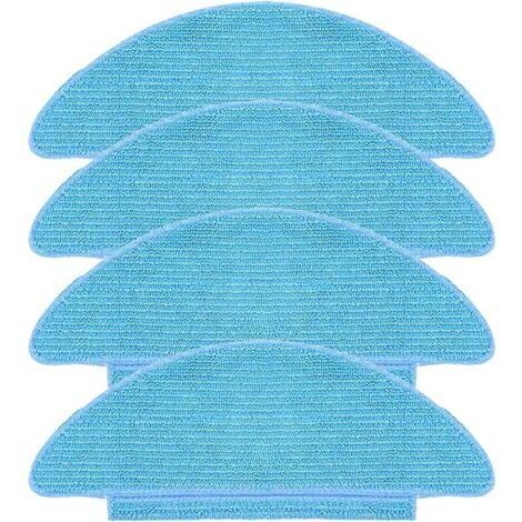 Pair Lot de 4 chiffons de rechange réutilisables pour Tikom L9000, Lubluelu SL60D, LaResar L6 Nex, Honiture Q6 SE Accessoires d'aspirateur robot