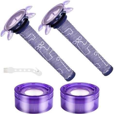Pair Lot de 5 Filtres Améliorés pour Aspirateur V8, Kit de Remplacement pour Dyson V8 Nouvelle Version SV25, Dyson V8 Animal Extra 40590101, Dyson V7 Nouveau Modèle SV37 Sans Fil, Référence 96566105