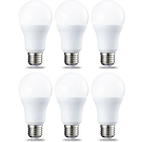 Pair - Lot de 6 ampoules LED Culot Edison à vis E27 12 W (équivalent 120 W) Blanc froid Intensité non variable