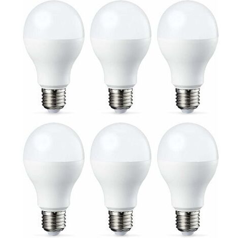 Pair - Lot de 6 ampoules LED Culot Edison à vis E27 18 W (équivalent 180 W) Blanc froid Intensité non variable