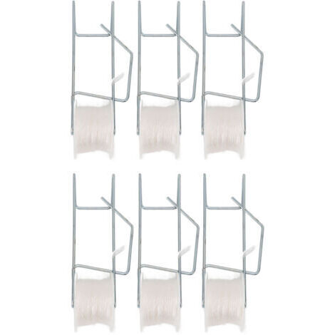 Pair - Lot de 6 crochets pour plantes avec fil de fer galvanisé de 15 mètres (49,2 pieds), support stable pour plantes grimpantes, kit de palissage pour serres et exploitations agricoles