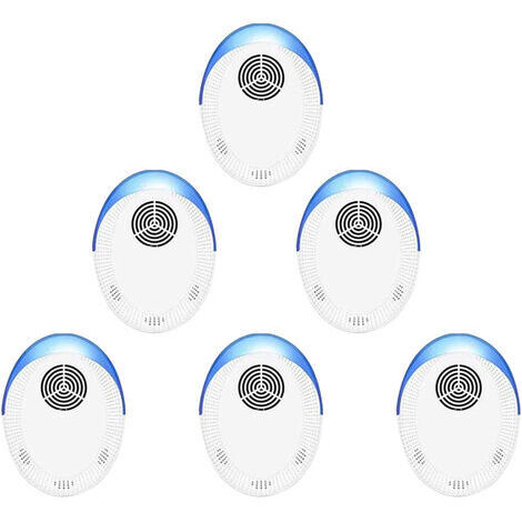 Pair - Lot de 6 répulsifs rongeurs et insectes, répulsif à ultrasons, non toxique, sans odeur, très efficace, puissant, blanc