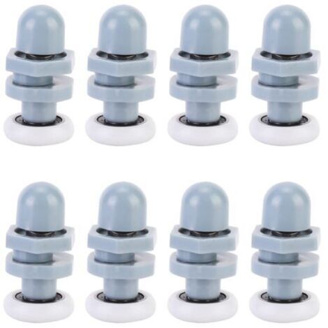 Pair - Lot de 8 rouleaux pour porte coulissante en plastique 20mm – Résistants à l'usure et antirouille – Pour portes en verre et salles de bain