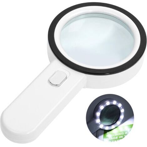 Pair - Loupe de Lecture éclairée, Loupe Grossissante à Main, Loupe Eclairante, Loupe 30X