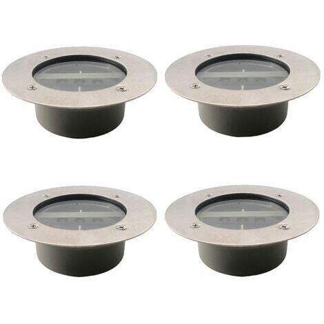 Pair Lumière Solaire Extérieure, 4 Pack 3 LED Spot - Étanche IP65, Décoration Jardin, Blanc Froid