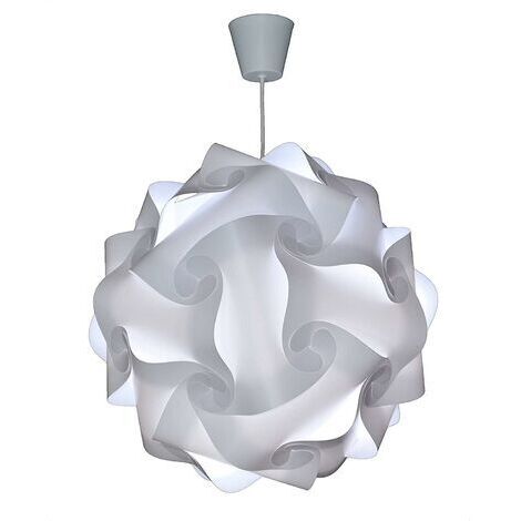 Pair - Lustre à suspension Ø30 cm blanc – Abat-jour en polypropylène incassable – Câble réglable 60 cm – Ampoule LED E27 12W incluse