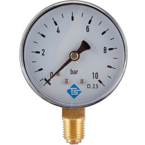 Pair Manomètre pneumatique, manomètre hydraulique, manomètre 0-10 bar, filetage NPT 1/4 pouce