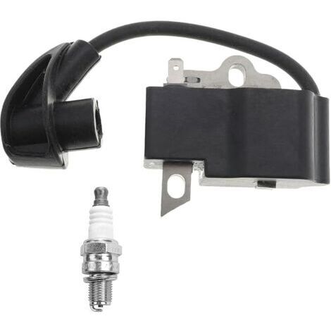 Pair Module de Bobine d'allumage pour Stihl HS81 HS81R HS81RC HS81T HS86 HS86R Taille-haie Débroussailleuse Pièces de Rechange 4237 400 1302 4237-400-1302, avec Bougie