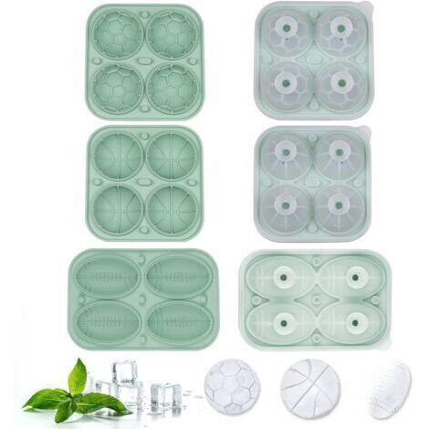 Pair - Moule à Glaçons en Silicone, Plateau à Glaçon avec Couvercle,Glacon Boule de Glace,3 Paquets Réutilisable bac Grand bac Glaçons(vert)