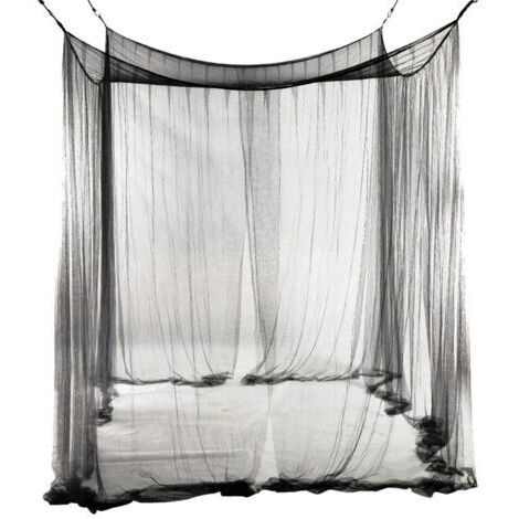 Pair - Moustiquaire à baldaquin pour lit double, moustiquaire à quatre portes, grande moustiquaire simple en polyester pour voyage et maison - 190 x 210 x 240 cm