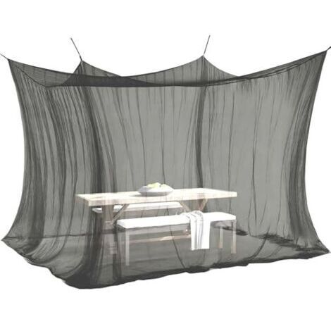 Pair Moustiquaire pour l'intérieur et l'extérieur, 300 x 300 x 250 cm, 220 mailles, taille XXL, pour tente, caravane, noir