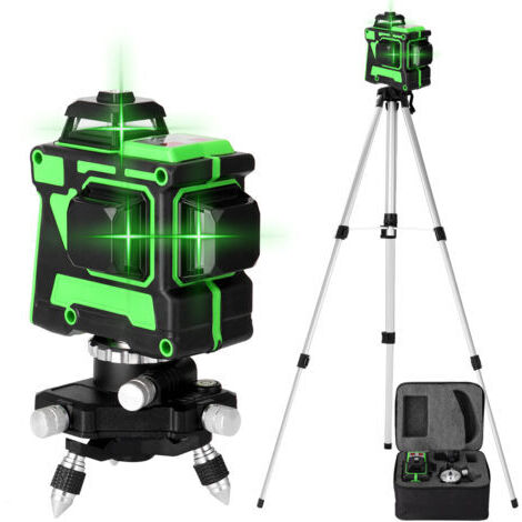 Pair - Niveau laser 3D 12 lignes base rotative 220V