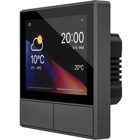 Pair - NSPanel Interrupteur Mural WiFi (2 Gang), Interrupteur sans Fil, Thermostat sans Fil Domotique, ContrôLe App, ScèNe Intelligente, Compatible avec Alexa/Google Home