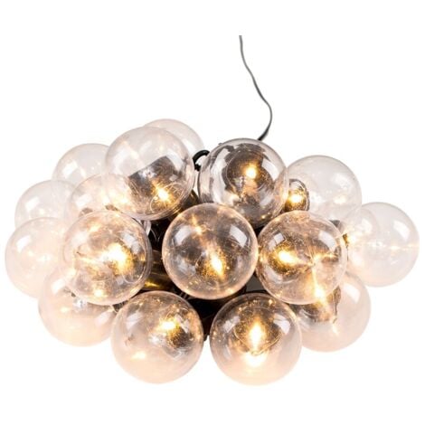 Pair Of Decorative IP44 Rated LED Festoon Clear Globe String Lights