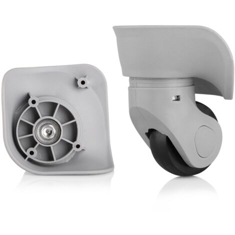 CHOYCLIT Pair of Durable Replacement Universal Suitcase Casters Rubber Silent Multi-Directional Luggage Suitcase Replacement Repair Wheels (Small Grey 2pcs)