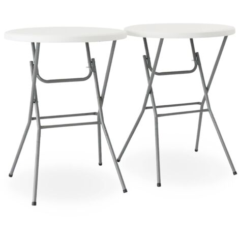 Pair of foldable high tables White 81x81x110 cm - Gala tables x2