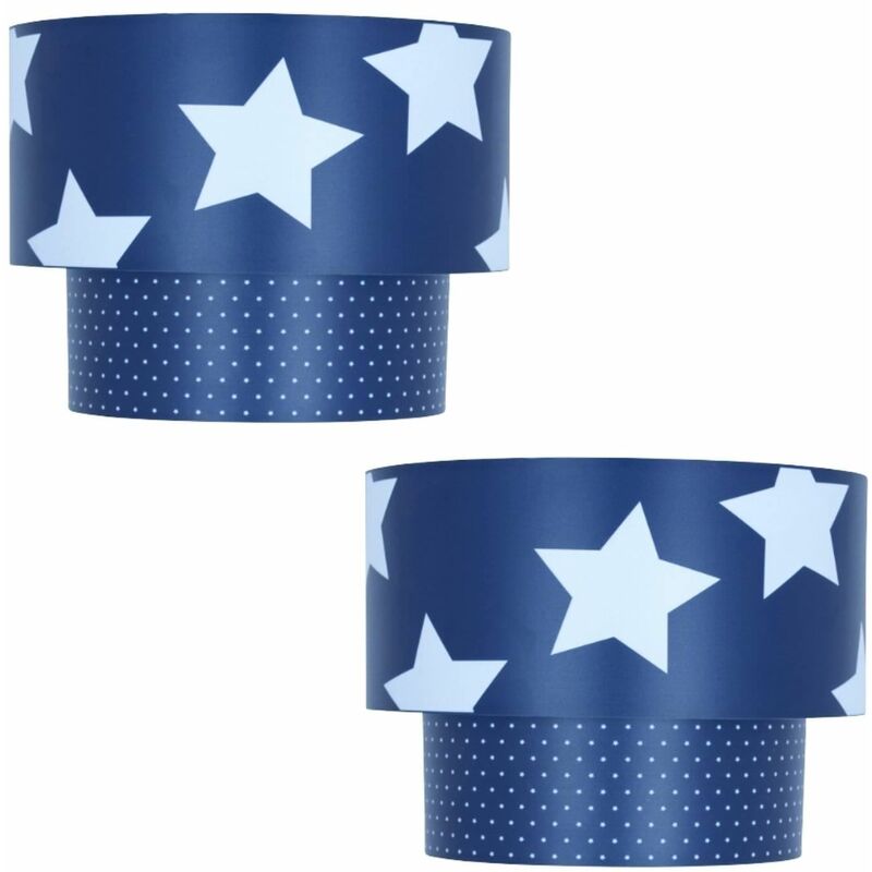 Pair of Kids Star Design 2 Tier Easy Fit Ceiling Shades