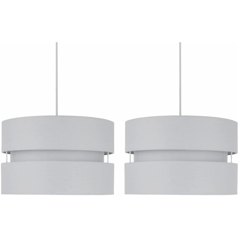 Pair of Light Grey Layered Easy Fit Light Shades
