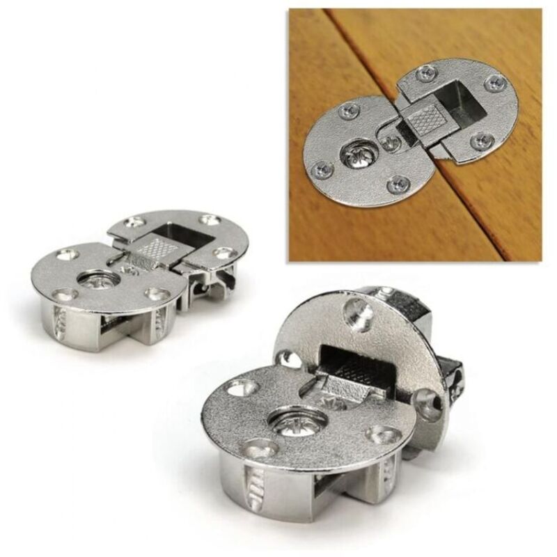 Odipie - pair of recessed flap hinges, adjustable, concealed flat hinges, downward pivoting, cabinet door hinges (requires cutouts for installation