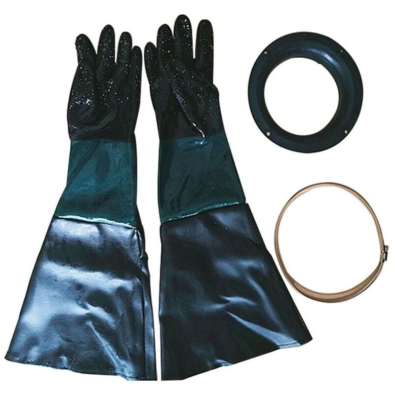 Pair of sandblasting gloves for sandblaster 1 pair of gloves + a pair of glove rings + hoop