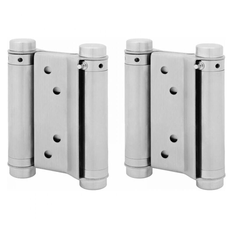 Ymyny - Pair of stainless steel door hinges for western saloons, double spring hinge, 75 mm (load up to 15 kg)