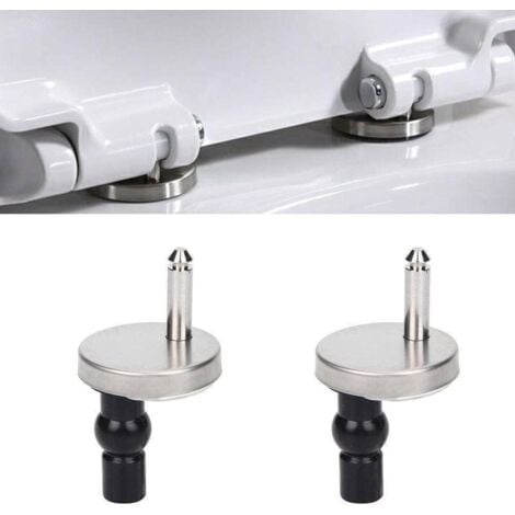 Pair of Toilet Seat Hinges - Top Closure Soft Swift Release Toilet Seat Fixings - Toilet Seat Fixings with Expanding Rubber Screws - 50mm Diameter Heavy Duty 2 Piece Kit.