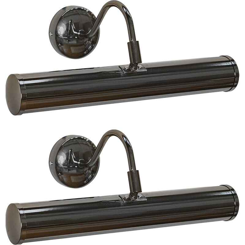 2 x Traditional Indoor Picture Wall Light Fittings - Black - No Bulb