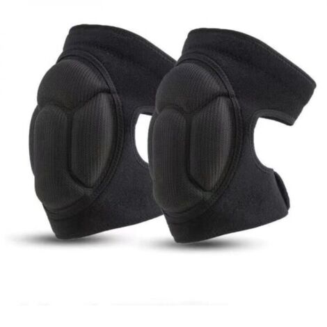 Pair of Work Knee Pads, Black, Protective Garden Knee Pads, Non-Slip, Shock-Absorbing, Multifunctional – Black, 75–95 kg