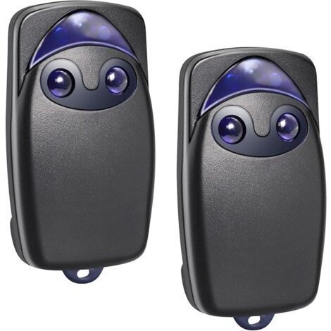 Pair (Pack de 2) Télécommande Universelle 433 MHz pour Portail -  pour Flo2r-s, Compatible avec N1ce ONE1, ON1, FLOXIR, FLOXR, FLOX2R, OX2 - Idéale pour Portes Automatiques et Volets Roulants
