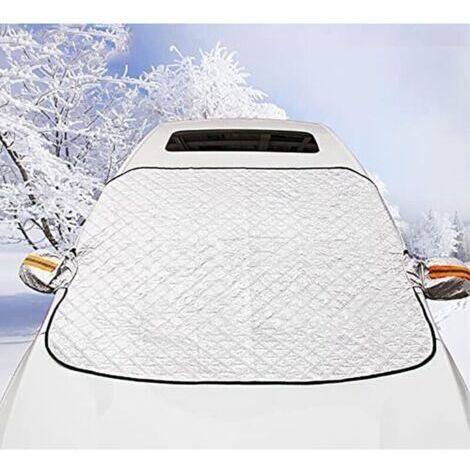 Pair Pare Soleil Voiture Pare Brise Avant,Protege Pare Brise Givre Universelle pour Voiture Anti UV Neige Glace Pluie Magnétique Pliable Argenté