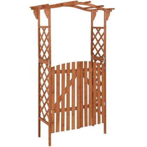 Pair - Pergola avec portail 116x40x204 Bois de sapin massif