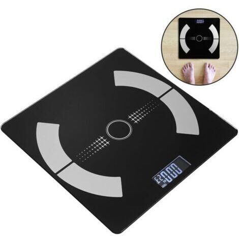 Pair Pèse personne de salle de bain, Balance Pese Personne, Balance Connectée Pèse Personne Impédancemètre, Balance Impedancemetre avec 12 Données Corporelles (BMI/Graisse Corporelle/Masse Osseuse/BMR