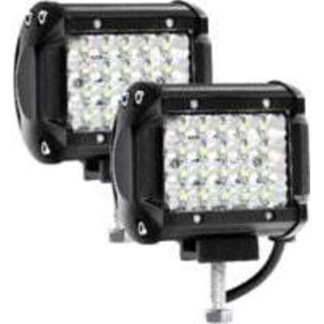 Pair Phare de Travail LED 12V 144W 4'' - Projecteur LED Étanche IP67 pour Voiture Camion Tracteur SUV Bateau - Spot Flood Feux Antibrouillard LED 10,500lm (2 PCS)
