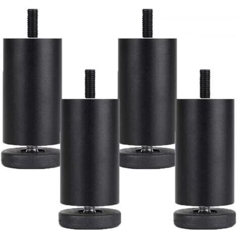 Pair Pieds de meuble réglables en alliage d'aluminium Hauteur 12cm Base pivotante Lot de 4 Capacité de charge 200kg